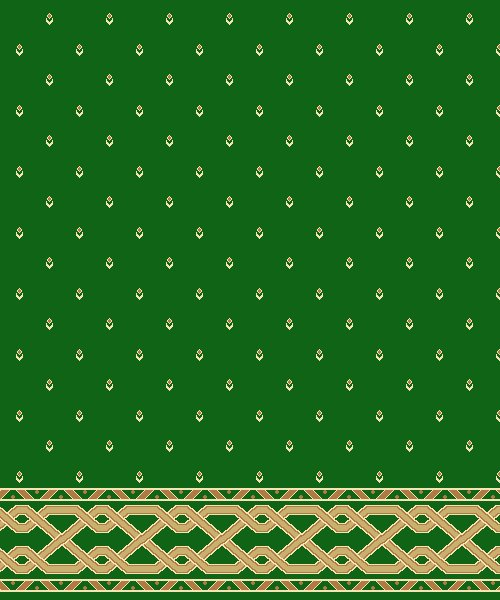 Akrilik Cami Halısı - Saf 34 Yeşil